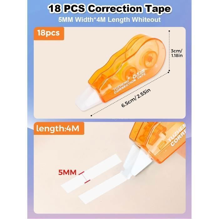 Violotoris 14PCS Souris Correcteur Blanc, Mini Pocket Mouse Rubans Correcteurs, Coque Colorée