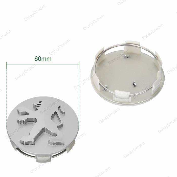 4 Pièces Cache-moyeux pour Peugeot Bipper RCZ 405 307 308 505 406 308 1007 4008 4007, Cache de Roue Centrale Accessoires de Voiture Auto Capuchons de Centre Voiture Badge