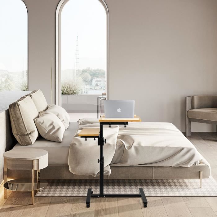 B.LIVEM Bureau Mobile sur Roulettes Réglable pour Ordinateur Portable ou Bureau à Domicile, Table Haute pour Debout ou Assis - Maison B.LIVEM Bureau Mobile sur Roulettes Réglable pour Ordinateur Portable ou Bureau à Domicile, Table Haute pour Debout ou Assis - Maison