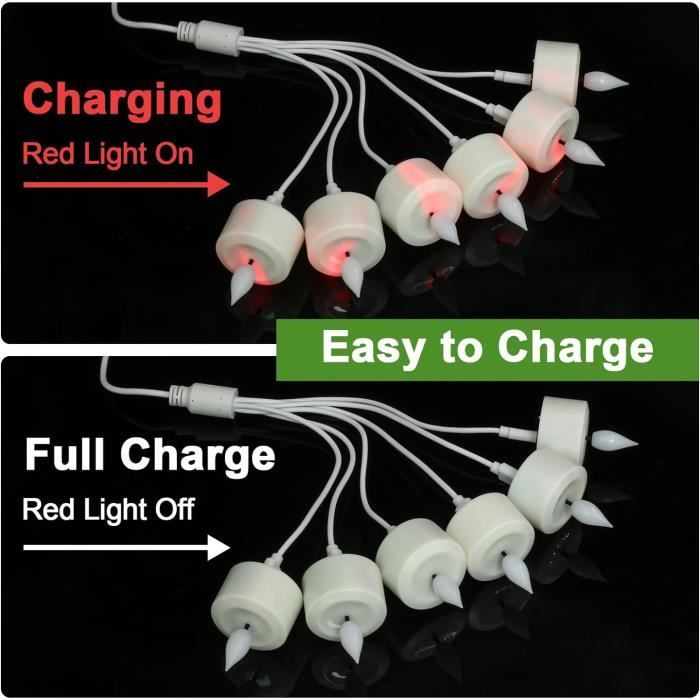 Bougies Telecommande Timer 12 Bougies LED Rechargeables PChero - Flamme Vacillante Avec Télécommande Chauffe Plat Electrique