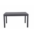 Table de jardin extensible en aluminium 270cm + 8 fauteuils empilables textilène anthracite gris - MILO 8-2