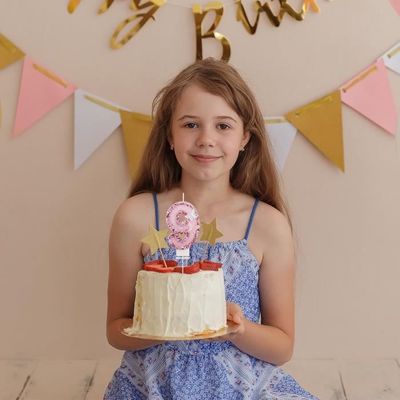 Bougie Chiffre 9 Pailletée Jaune Citron Pour Gâteau Anniversaire - 11 Cm, Cire, Décoration Non Comestible
