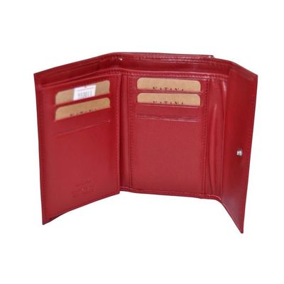 Porte-monnaie Katana En Cuir Lisse - Dimensions 8x11x3 Cm, Rouge Foncé, Avec Zip Et Poche Carte - 6