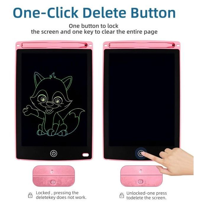 Tablette Dessin LCD Enfant 8,5 Pouces - Ardoise Magique Sans Papier - Stylo Intégré - Cadeau Garçon Et Fille - 5