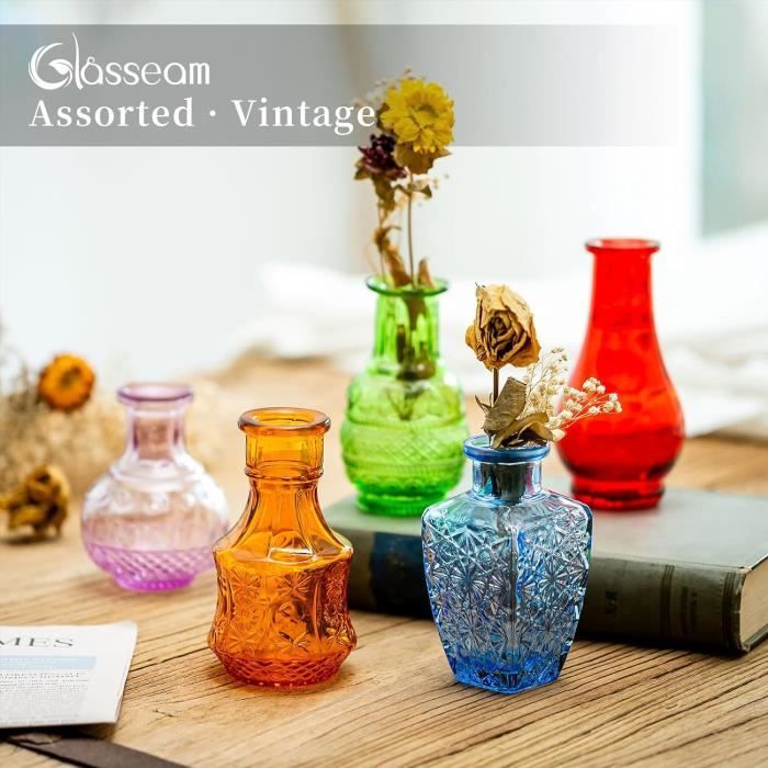 Petit Vase En Verre Plein Violet - Occasion - Fabriqué En France