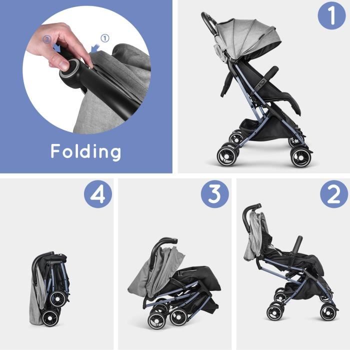 Besrey Poussette Canne Pliable de Voyage avec Position Couchée, Inclinable,  Légère, Compacte,pour Bébé de la Naissance à 36 mois - Cdiscount  Puériculture & Eveil bébé