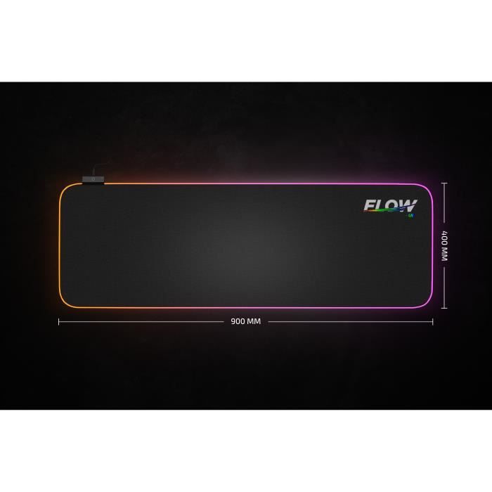 FlowUP Space Tapis de Souris XXL RGB, 900 x 400 mm avec 13 RGB Mode  d'éclairage, Revêtement optimisé - Cdiscount Informatique