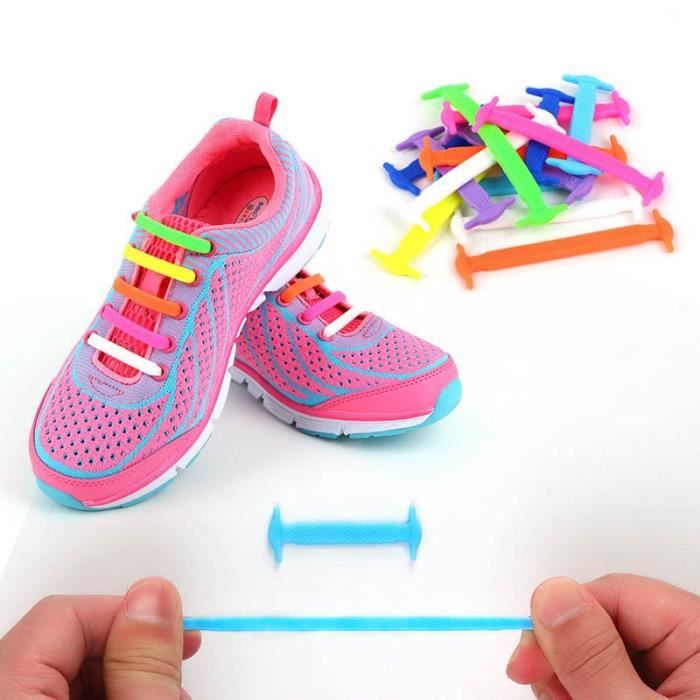 Lot De 8 Lacets élastiques En Silicone Sans Nœud - Imperméables, Multicolores, Pour Enfants Et Adultes (baskets, Chaussures De Sport) - 13