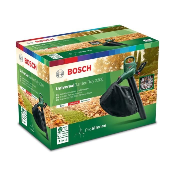 Bosch Home and Garden Aspirateur/Souffleur/Broyeur de feuilles Bosch -  UniversalGardenTidy, 2300 W, sac de collecte de 45 L, vitesse variable,  Vert