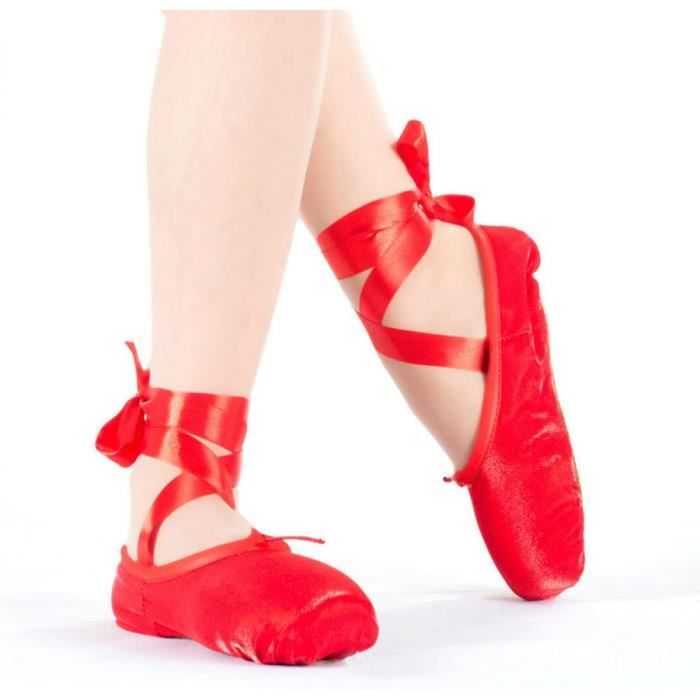 Chaussures de Ballet Satin Pointe pour Filles et Dames avec Ruban - Rose  Rose - Cdiscount Chaussures