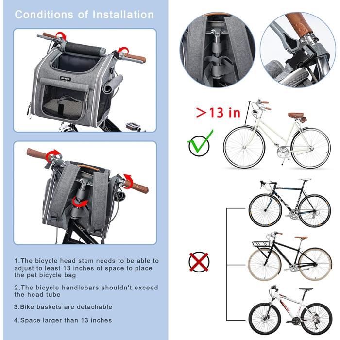 BABEYER Panier de v lo pour chien sac dos de transport souple