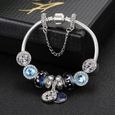 19CM Charms Bracelet à breloques en verre étoilé bleu bijoux Femme CZ Trèfle Charms Femme-3