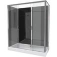 Cabine de douche avec verre sérigraphié - Gris - 80 x 80 x 235 cm-3