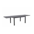 Table de jardin extensible en aluminium 270cm + 8 fauteuils empilables textilène anthracite gris - MILO 8-3