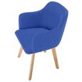 Chaise style scandinave Candy Tissu Bleu - MENZZO - Bureau - Avec accoudoirs - Intérieur-3