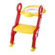 Chaise Échelle de toilette Enfant Bébé Pliable et Réglable avec Marches Step Toilettes Confortable Rouge-Jaune VINTEKY®-3