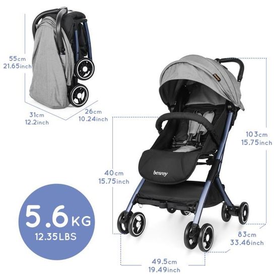 poussette pliable pour avion