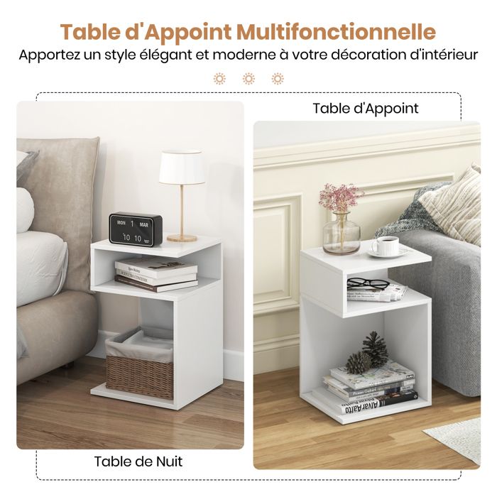 LIFEZEAL Table Basse Moderne Table Basse Lat rale En Forme De S Bouts lifezeal-table-basse-moderne-table-basse-lat-rale-en-forme-de-s-bouts