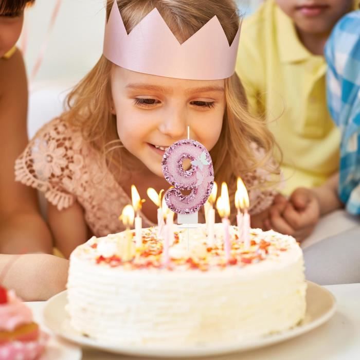 Chiffre 0 Gateau Bougie Chiffre 0 Anniversaire - 3D Rose, Décoration Gâteau, Pour Enfants Et Adultes Bougie 3D Rose