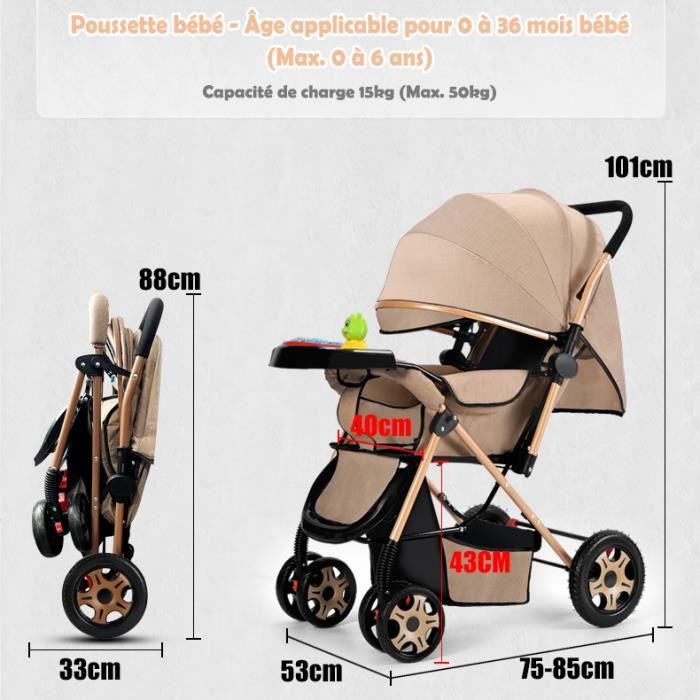 Poussette citadine - KINDERKRAFT - RINE - pliage facile - roues increvables  - capote UPF50+ - Cdiscount Puériculture & Eveil bébé