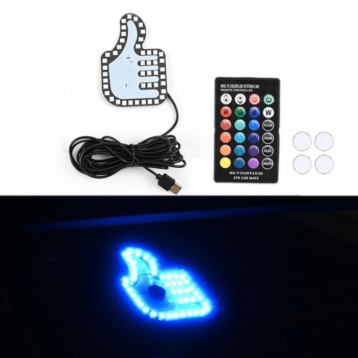 Lampe Geste Doigt Voiture - Télécommande LED Avec Emojis Lumineux Pour Communication Amusante Entre Conducteurs