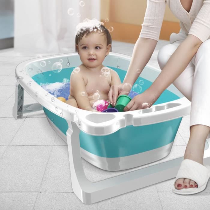 Baignoire pliable pour bébé, baignoire pliable pour bébé pliable bleu