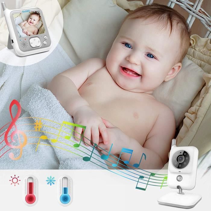 OLEKE Moniteur Bébé Rechargeable 3.2 LED Ecran Vidéo pour Bébé avec Vision  Nocturne VOX Interphone Vocal et Capteur de températ103 - Cdiscount  Puériculture & Eveil bébé
