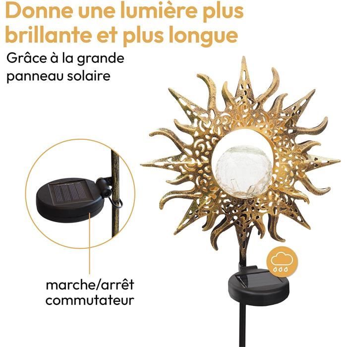 2 Lampes Solaires De Jardin AMISENK - éclairage Extérieur Autonome, étanche Et Décoratif