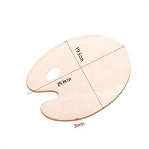 Bavooty Palette De Peinture En Bois, Moderne, Ovale, Marron, 20x30cm, 2pcs