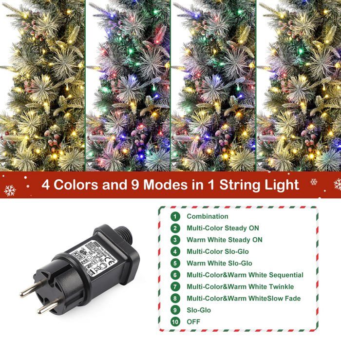 Sapin De Noël Artificiel 120/150 Cm Avec Guirlande LED - Décorations Incluses, Montage Rapide, Pour Maison Ou Magasin