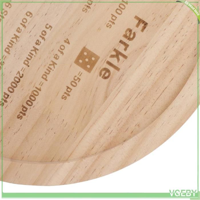Plateau à Dés Farkle En Bois – Jeu De Société Familial Complet Avec Dés Et Accessoires