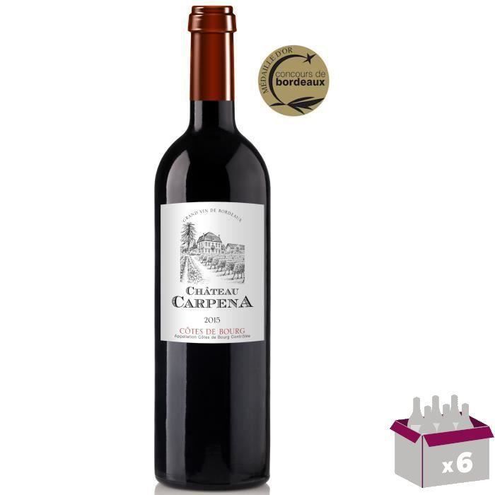 Château Carpena 2015 Côtes de Bourg - Vin rouge de Bordeaux x6
