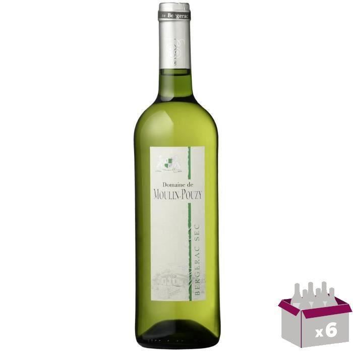 Domaine de Moulin-Pouzy Classique 2016 Bergerac - Vin blanc du Sud-Ouest x6