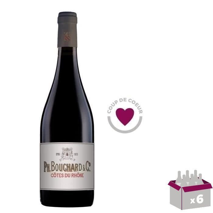 Bouchard & Cie 2019 Côtes du Rhône - Vin rouge de la Vallée du Rhône x6