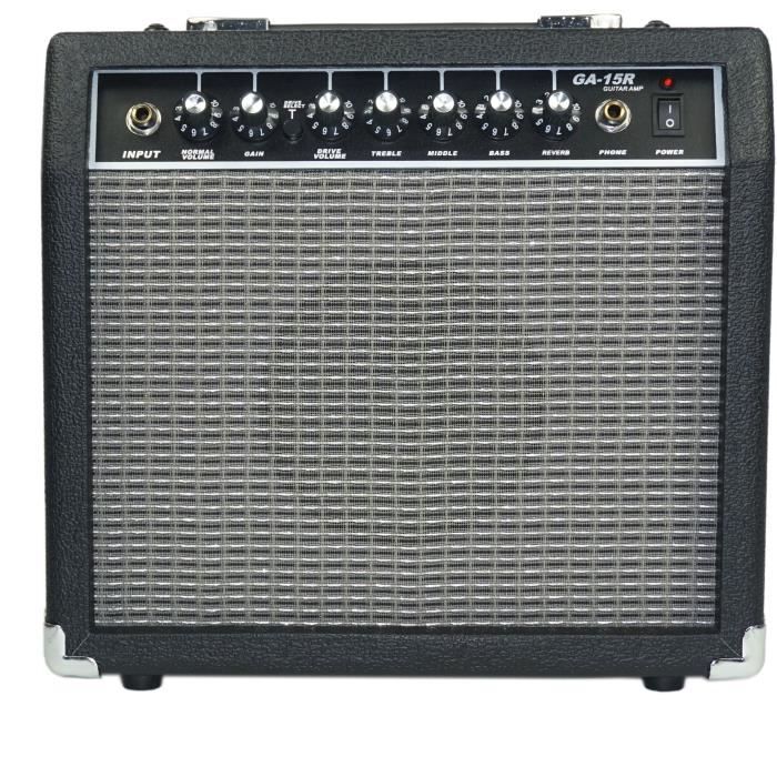 Ampli guitare 15 watts reverb noir et gris