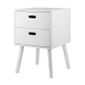 Scandinave Chevet Table 2 Tiroir 4 Pieds Tout Blanc Mdf Achat