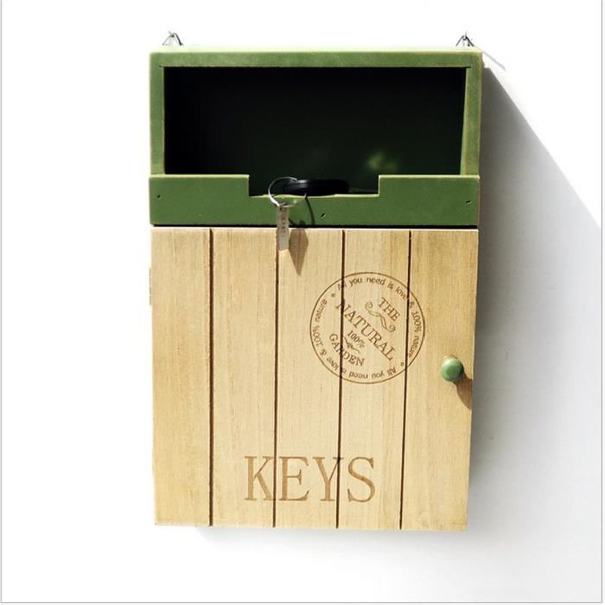 Boîte à clés verte Boîte à clés murale en bois Boîte à clés en bois