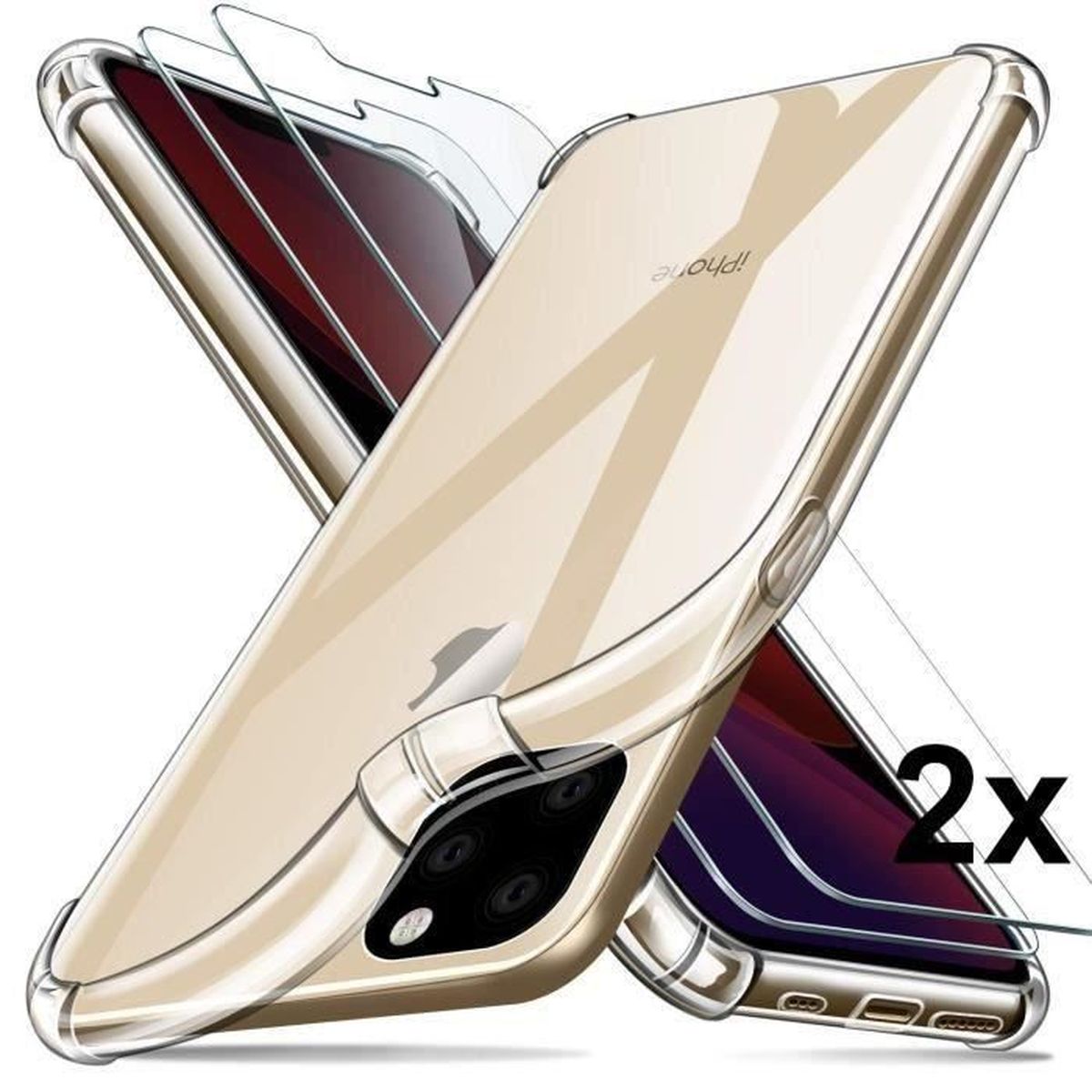 Coque + 2x Vitre Iphone 11 Pro Max Apple Housse Etui ...