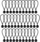 RICEEL 35×Noir Bungee Tendeur Boule(10CM) Corde Elastique pour Bache, Elastique Crochet Portable Durable pour bannière, Bâches, Pavillons,