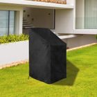 FLLIBERTE Housses Chaises Empilable de Jardin Imperméable Protection UV 210D Tissu Oxford - Noir 120x65x65/80CM