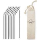 Paille Inox Novela Global lot de 8 avec pochon et goupillon