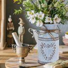 DLZAOAO Pots de Fleurs Vase à Fleurs Vintage en Métal Déco Pot à Lait de Style Campagnard, Décoration de Table à Seau à Fleurs Rustique