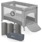 Lit parapluie compact 2en1 LIONELO Stefi - Parc bébé - 0-36 mois - Sac de Transport - Pliage Rapide - 2 x Roulettes - Gris