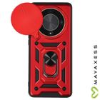 Coque pour téléphone - MAYAXESS - Honor Magic 6 Lite 5G - Antichocs - Cache caméra coulissant - Rouge