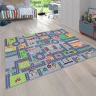 Paco Home Tapis De Jeu Tapis Pour Enfants Chambre D'Enfant Motifs Rues, Gris 100x200 cm