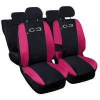 Lupex Shop Housses de siège auto compatibles pour C3 Noir Fuchsia
