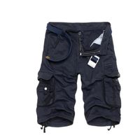 Homme Cargo Bermuda Short Multi Poches Éte Pantalon Court Bleu LH0507PT50