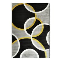UNDERGOOD BUBBLES - Tapis effet laineux motifs cercles gris 160 x 230 cm Gris