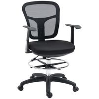 Chaise de bureau - VINSETTO - Assise haute réglable - Noir