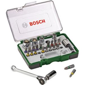 COFFRET CONSOMMABLE Set vissage mixte Bosch - Kit 27 pièces, Assortiment d'Embouts de Vissage avec Cliquet